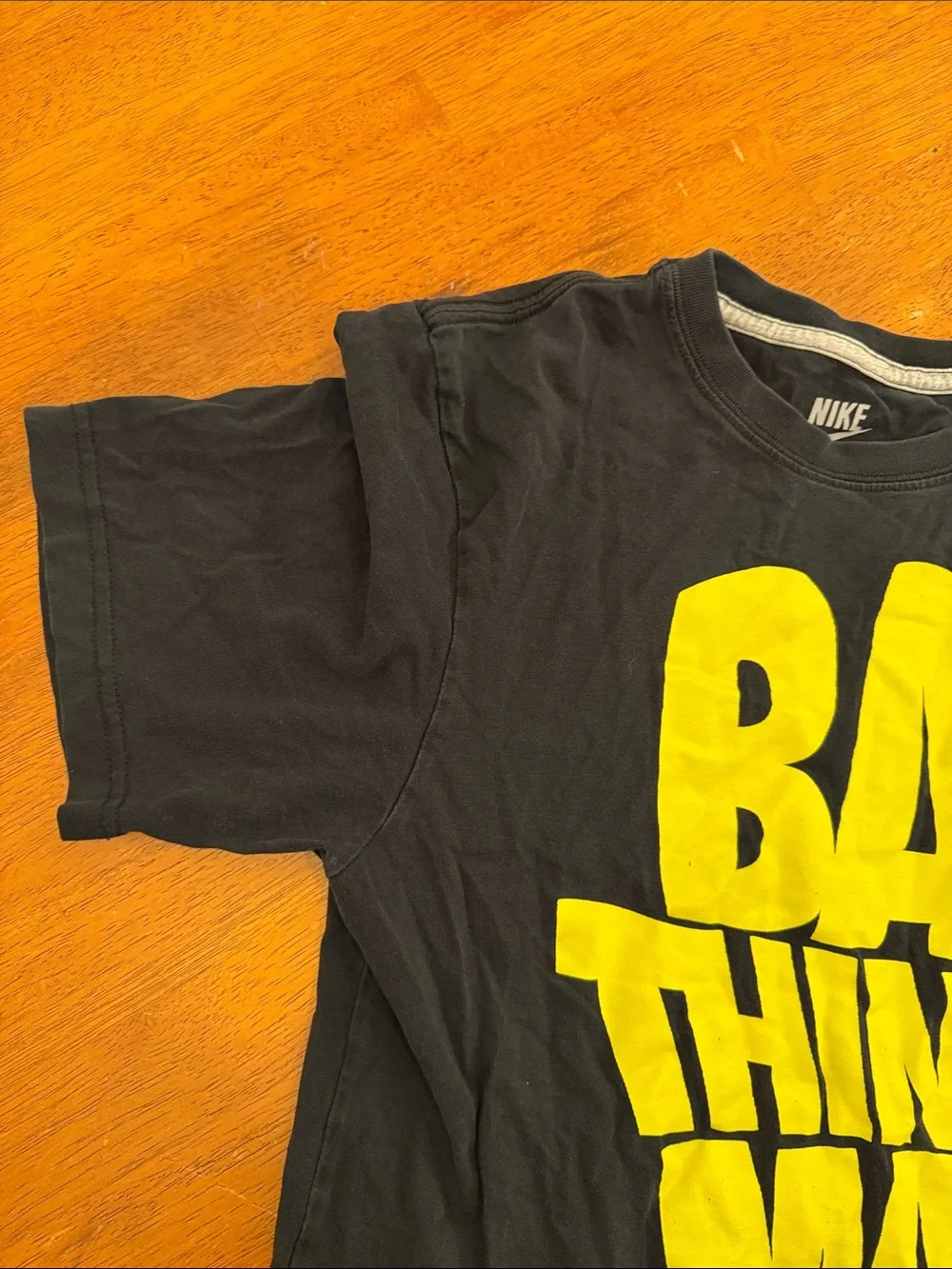 Nike Black T-Shirt with Yellow 'Bad Things, Man' Graphic Dennis Hopper 90s comme